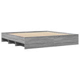 Bed Frame Grey sonoma Engineered wood, Plywood slats Double 3295630