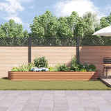 Garden Raised Bed Brown 400 x 80 x 44 cm Steel 42011330