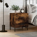 Bedside Cabinet Smoked Oak 40x35x47.5 cm Engineered Wood 827334