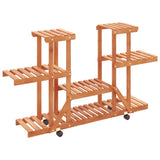 Flower Stand with Wheels 110x25x78 cm Solid Wood Fir 362856
