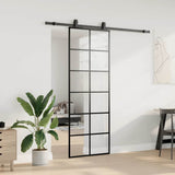 Sliding Door with Hardware Set Black 76x205 cm ESG Glass 3375850