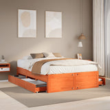 Bed Frame without Mattress with Drawers Wax Brown 160x200 cm Solid Wood Pine 3308800