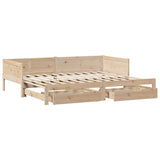 Daybed with Trundle and Drawers without Mattress 90x190 cm Single 3302217
