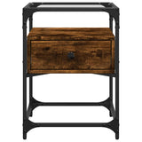 Bedside Cabinet Smoked Oak 40x40x55 cm Engineered Wood 846078