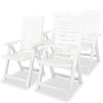 ZNTS Reclining Garden Chairs 4 pcs Plastic White 275067