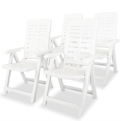 ZNTS Reclining Garden Chairs 4 pcs Plastic White 275067