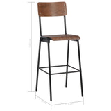 Bar Chairs 6 pcs Solid Plywood Steel 3054563