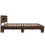 Bed Frame without Mattress Smoked Oak 200x200 cm 3280129