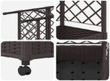 Raised Bed with Trellis and Roof Brown 124 x 40 x 142 cm PP 3423037