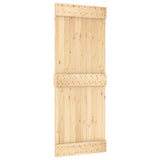 Sliding Door with Hardware Set 80x210 cm Solid Wood Pine 3332689
