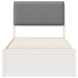 Bed Frame with Upholstered Headboard Light Grey 75 x 190 cm 877603