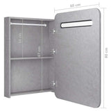 LED Bathroom Mirror Cabinet Concrete Grey 60x11x80 cm 326502