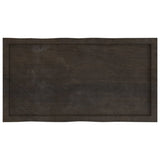 Table Top Dark Brown 100x50x cm Treated Solid Wood Live Edge 364018
