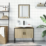 ZNTS 2 Piece Bathroom Cabinet Set Sonoma Oak Engineered Wood 3214340