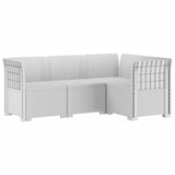 4-Seater Garden Sofa Rattan Look PP White 3443960