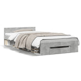 Bed Frame with Drawer without Mattress Concrete Grey 90x190 cm Single 3280786