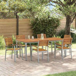 Garden Dining Set 7 pcs Grey and brown 200 x 90 x 75 cm 3284411