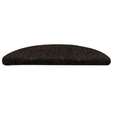 Stair Mats Self-adhesive 30 pcs 56x17x3 cm Dark Brown Half Round 3365685