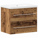 Bathroom Sink Cabinet with Drawer Wall-mounted 2 pcs Old Wood 3332542