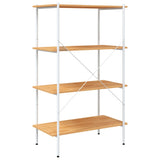 4-Tier Shelving Unit White and Oak 80x40x130 cm 336346