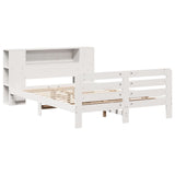 Bed Frame without Mattress White 150x200 cm King Size Solid Wood Pine 3309882