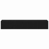 TV Cabinet Set 2 pcs Black oak 100 x 30 x 30 cm Engineered wood 3333055