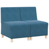 Modular Sofa Unit Armless 2 pcs Blue 55 x 74 x 82 cm Velvet 3399758