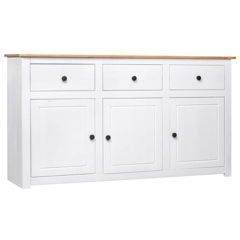 ZNTS Sideboard White 135x40x80 cm Solid Pinewood Panama Range 282705