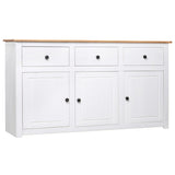 Sideboard White 135x40x80 cm Solid Pinewood Panama Range 282705