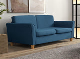 Compact Loveseat Sofa, Modern 2 Seater Sofa for Living Room with Wood Legs and Armrests, Blue T3398P378084