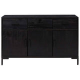 Sideboard Black 110x35x70 cm Solid Pinewood 349920