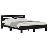 Bed Frame Black Oak 160 x 200 cm Engineered Wood 3417309