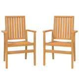 Stackable Garden Chairs 2 pcs 56.5x57.5x91 cm Solid Wood Teak 364404