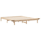 Bed Frame with Side Tables Natural 200 x 210 cm Solid Pine Wood 873235