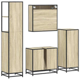 ZNTS 4 Piece Bathroom Furniture Set Sonoma Oak Engineered Wood 3301286