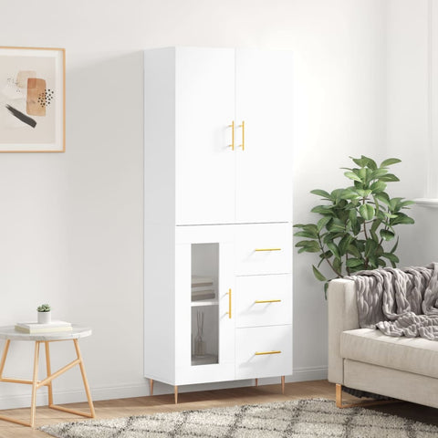 Highboard White 69.5x34x180 cm Engineered Wood 3195947