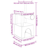 Cat Tree with Sisal Scratching Posts Cream 109.5 cm 172058