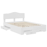 Bed Frame with Headboard White 160 x 200 cm Engineered Wood 3413168