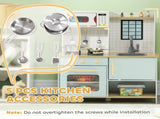 Pretend Play Kitchen, Kids Kitchen Playset with Light & Sound Stove, Turning Knobs, Cooking T3398P422389