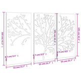 Garden Wall Decorations 3 pcs 105x55 cm Corten Steel Tree Design 824511