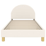 Children's Bed Frame with Headboard Cream 90 x 190 cm 42011033