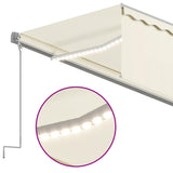 Manual Retractable Awning with Blind&LED 6x3m Cream 3069482