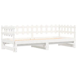 Pull-out Day Bed without Mattress White 2x cm Solid Wood 840386