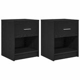 Bedside Cabinets 2 pcs with Drawer Black 40x34x50 cm 858770