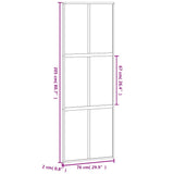 Sliding Door Black 76x205 cm Tempered Glass and Aluminium 155210