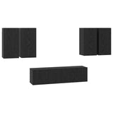 TV Cabinet Set Wall-mounted Black Oak Engineered Wood 3393304