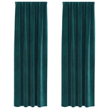 Blackout Curtains 2 pcs Dark Green 140 x 225 cm Velvet 4107215
