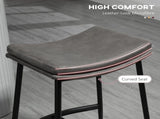 Breakfast Bar Stools Set of 2, Microfibre Upholstered Barstools, Industrial Bar Chairs with Curved T3398P328291