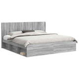 Bed Frame with Storage and Headboard Grey Sonoma 180 x 200 cm 3413826