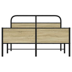 Bed Frame without Mattress 140x200 cm Sonoma Oak Engineered Wood 4100447